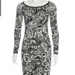 Missoni black,silver&white paisley sweater dress